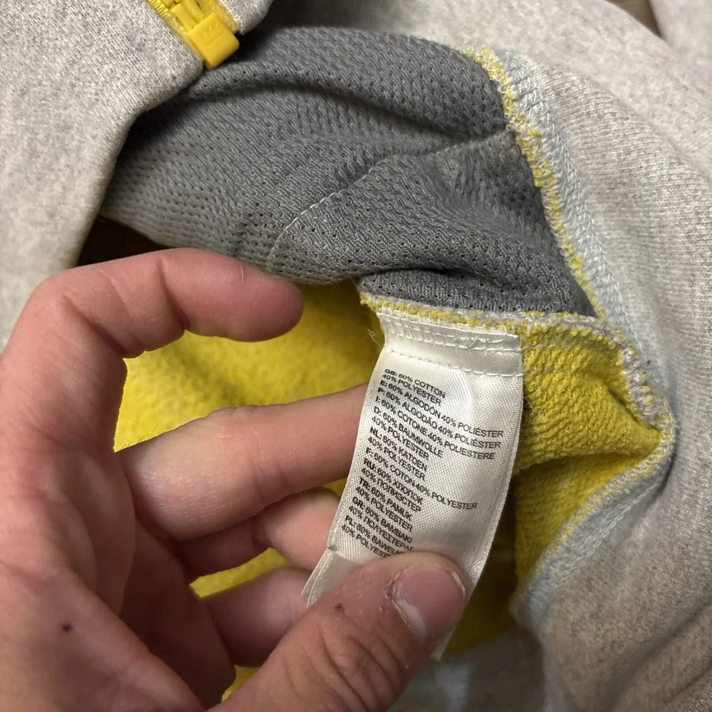 The North Face Canyonlands Full Zip Hoodie Gray Yellow Men's Size Large L TC15